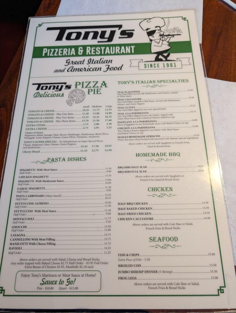 Tony's Pizzeria and Family Restaurant